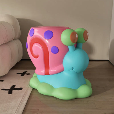 Contemporary Creative Cartoon Snail Design Resin Low Stool For Living Room