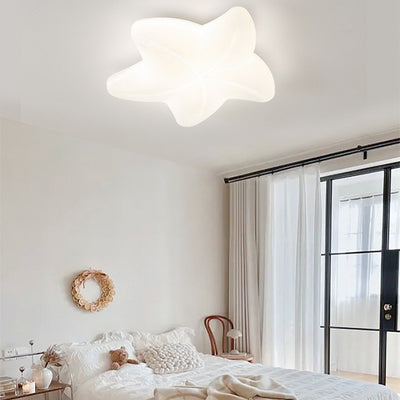 Contemporary Simplicity Pentagram PE Shade Iron LED Flush Mount Ceiling Light For Bedroom