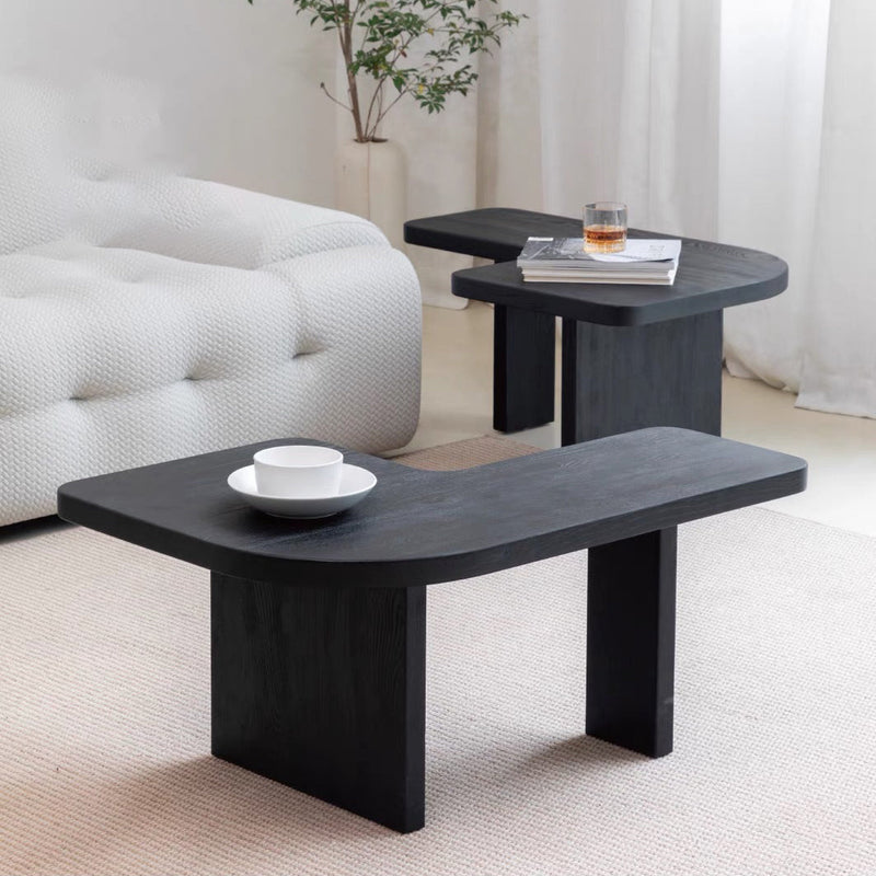 Contemporary Nordic Square Shaped Combination Pine Wood Ash Wood Coffee Table For Living Room