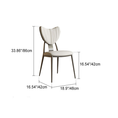 Modern Luxury Curved Microfiber Leather Metal Frame Dining Chair Backrest For Dining Room