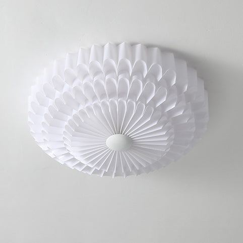 Contemporary Nordic Round Petal Iron Acrylic LED Flush Mount Ceiling Light For Bedroom