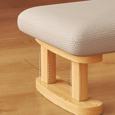 Modern Minimalist Rectangular Fabric Wood Low Stool For Living Room