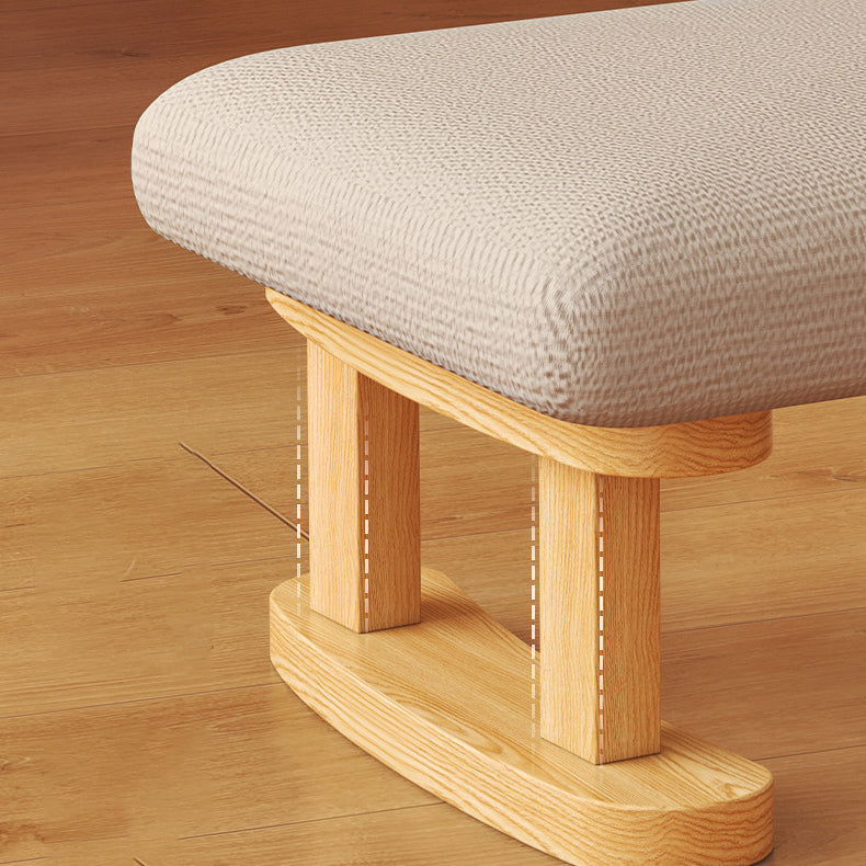 Modern Minimalist Rectangular Fabric Wood Low Stool For Living Room