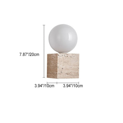 Modern Minimalist Round Ball Square Stone Glass 1-Light Wall Sconce Lamp