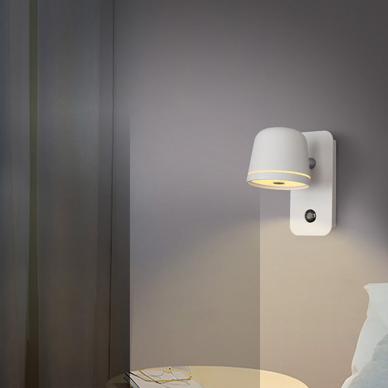 Modern Minimalist Rectangle Round Aluminum Metal Acrylic LED Wall Sconce Lamp For Bedroom