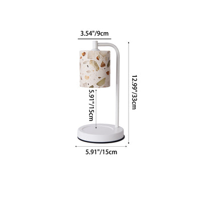 Modern Minimalist Cylindrical Disc Base Iron Stone 1-Light Aromatherapy Melting Wax Table Lamp For Bedroom