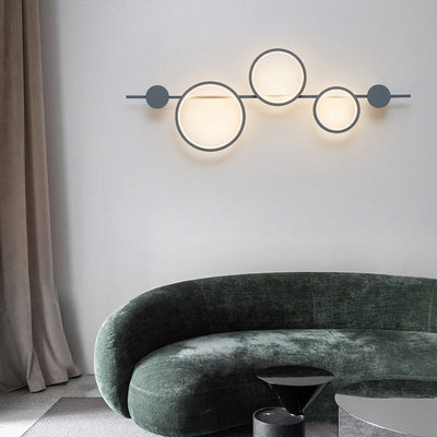 Modern Minimalist Multiple Circle Iron Silicone LED Wall Sconce Lamp For Living Room