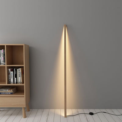 Modern Minimalist Wood PC Strip LED Standing Floor Lamp For Living Room