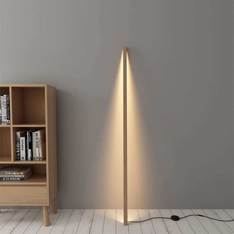 Modern Minimalist Wood PC Strip LED Standing Floor Lamp For Living Room