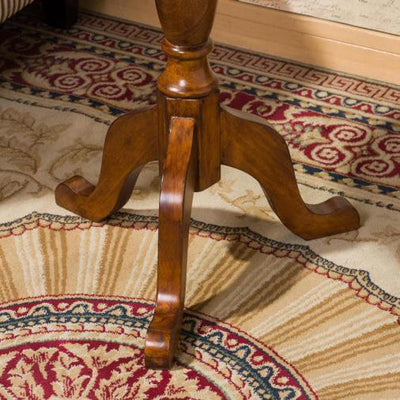 Traditional European Round Wood Tripod Base End Table For Living Room