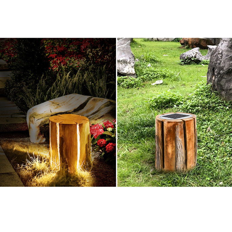 Modern Art Deco Waterproof Solar Iron Resin Tree Stump LED Landscape Lighting Outdoor Lighting For Garden