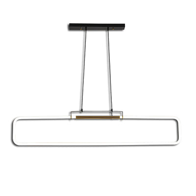 Modern Minimalist Iron Acrylic Rectangular Strip LED Island Light Chandeliers For Dining Room