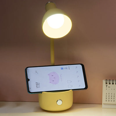 Lampe de table en plastique ABS LED de corne de base ronde minimaliste moderne pour la chambre à coucher 