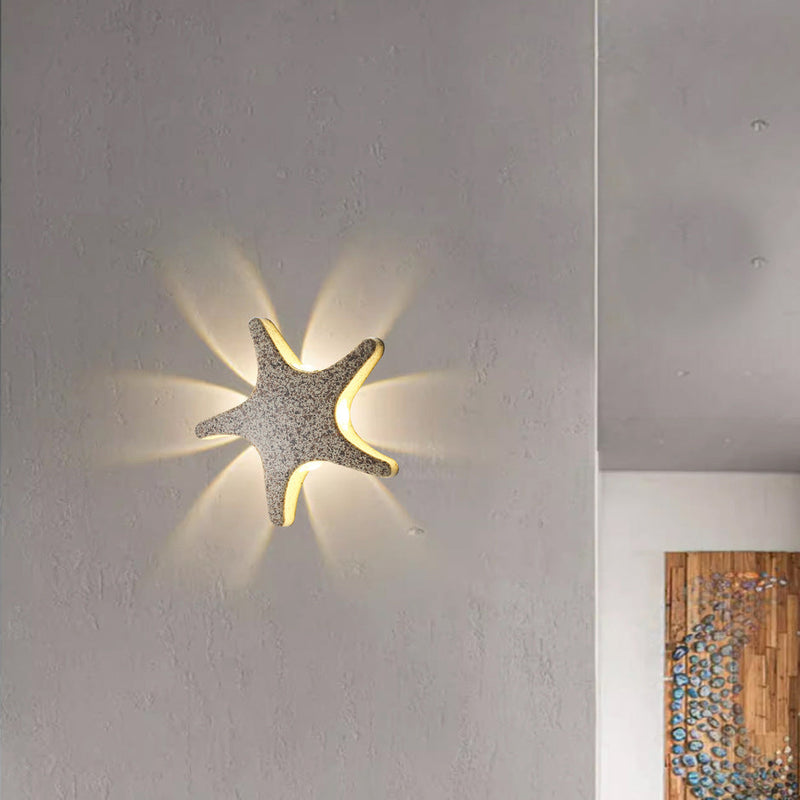 Contemporary Simplicity Aluminum Starfish Design LED Waterproof Wall Sconce Lamp For Outdoor Patio