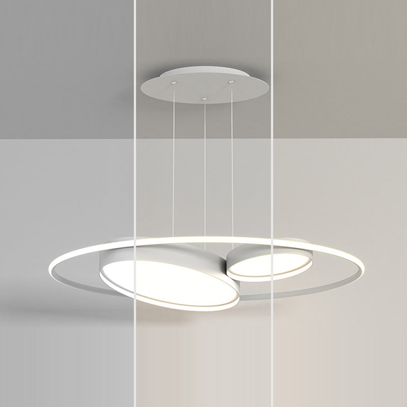 Modern Minimalist Round Ring Acrylic Iron Aluminum LED Chandelier For Living Room