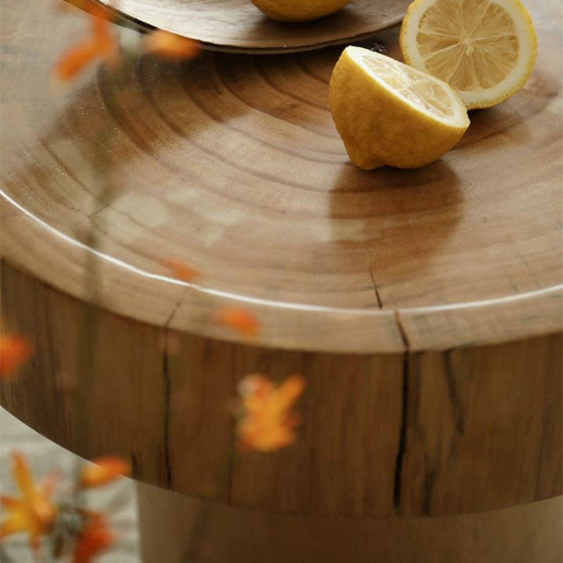 Traditional Japanese Round Wood Coffee Table For Living Room