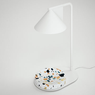 Lampe de table en cire fondue à 1 lumière avec abat-jour conique en fer nordique contemporain Terrazzo pour salon 