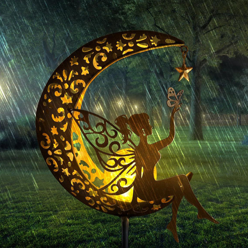 Modern Art Deco Moon Fairy Lamp Iron LED Outdoor Light For Garden