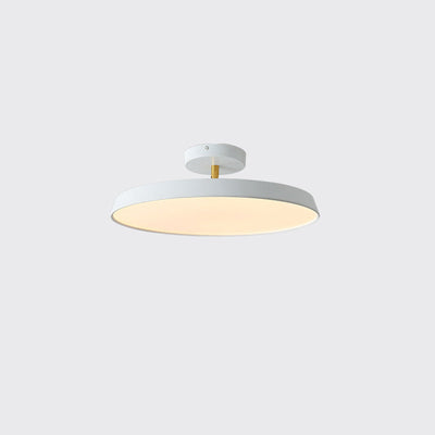 Modern Minimalist Round Hardware Acrylic LED Semi-Flush Mount Ceiling Light For Living Room