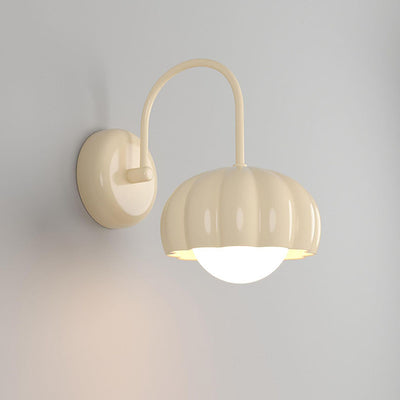 Modern Minimalist Cream Oval Resin PE 1-Light Wall Sconce Lamp For Bedroom