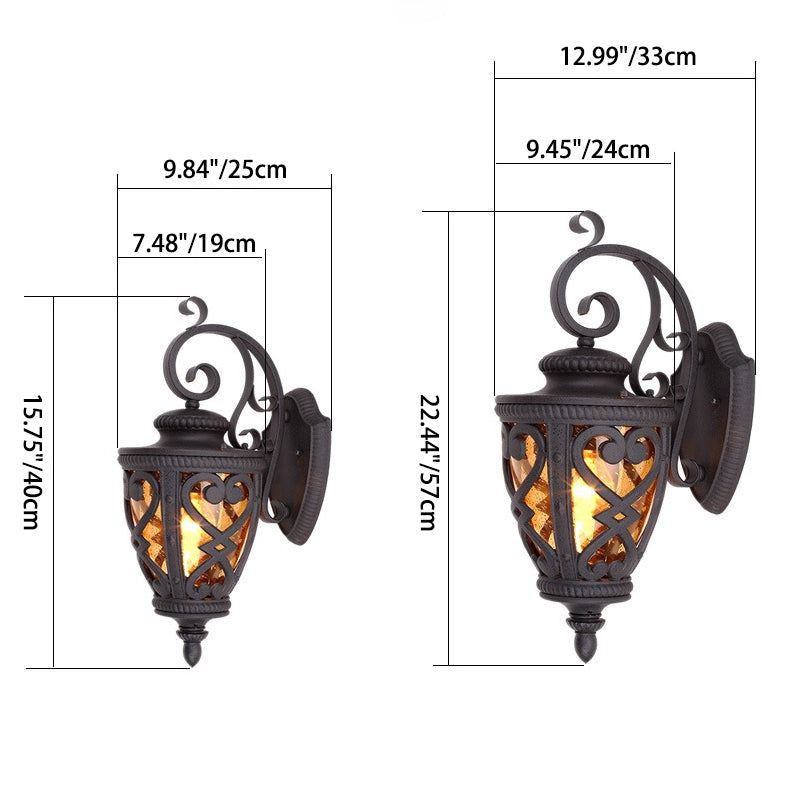 Contemporary Scandinavian Lantern Aluminum 1-Light Wall Sconce Lamp For Outdoor Patio