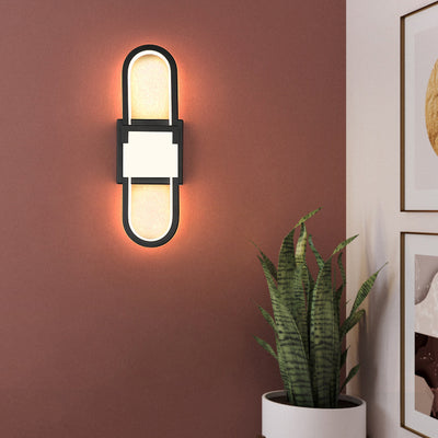 Modern Minimalist Oval Rectangle Iron Aluminum LED Wall Sconce Lamp For Bedroom