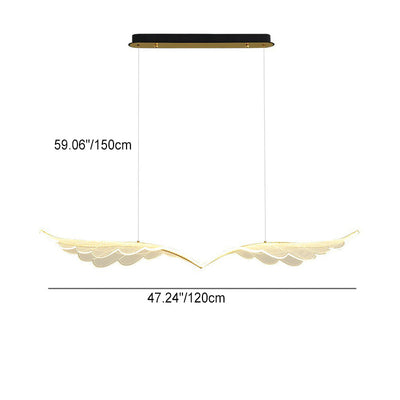 Contemporary Creative Angel Wing Acrylic Shade Hardware LED Island Light Pendant Light For Bedroom