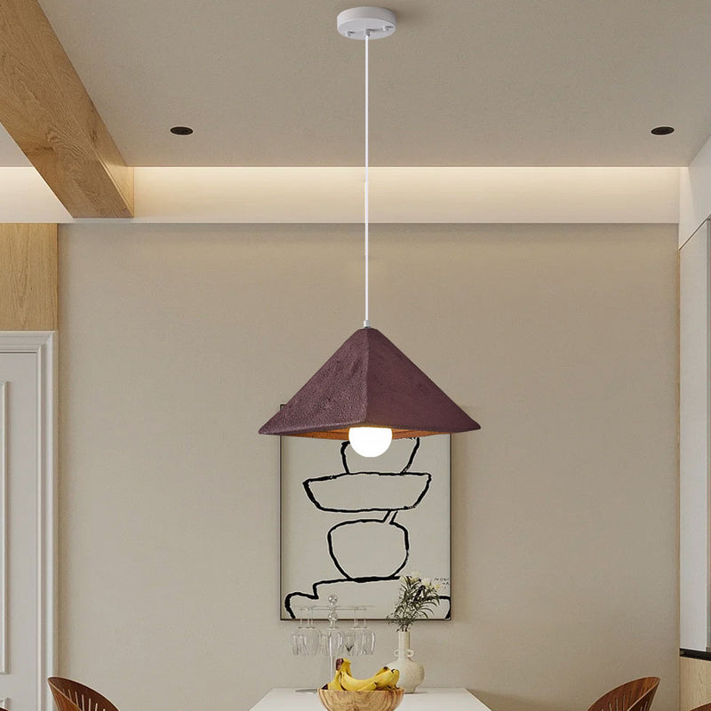 Contemporary Nordic Plexiglas Triangular Tapered 1-Light Pendant Light For Dining Room