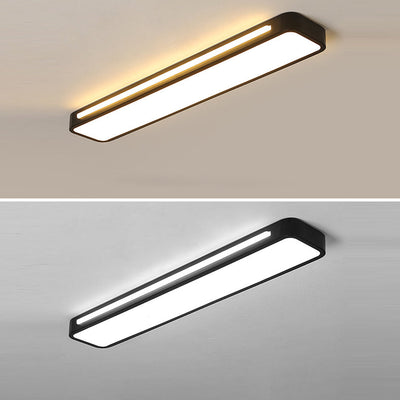 Modern Minimalist Rectangle Iron Acrylic LED Flush Mount Ceiling Light For Bedroom