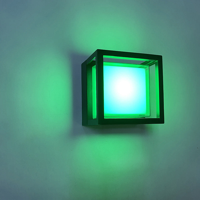 Modern Minimalist Waterproof Square Aluminum Acrylic LED Outdoor Wall Sconce Lamp For Garden