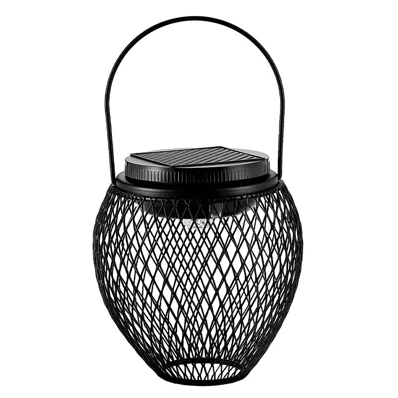 Traditional European Solar Waterproof Iron ABS Lantern Hollowed LED Hanging Landscape Lighting Outdoor Light For Garden