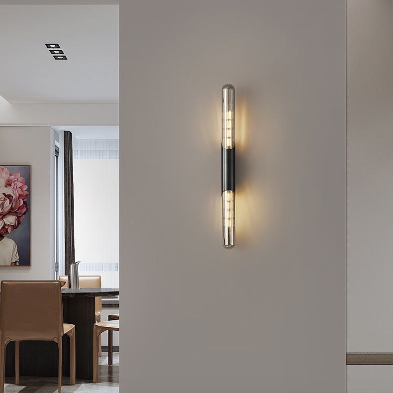 Modern Minimalist Cooper Glass 1-Light Wall Sconce Lamp For Living Room