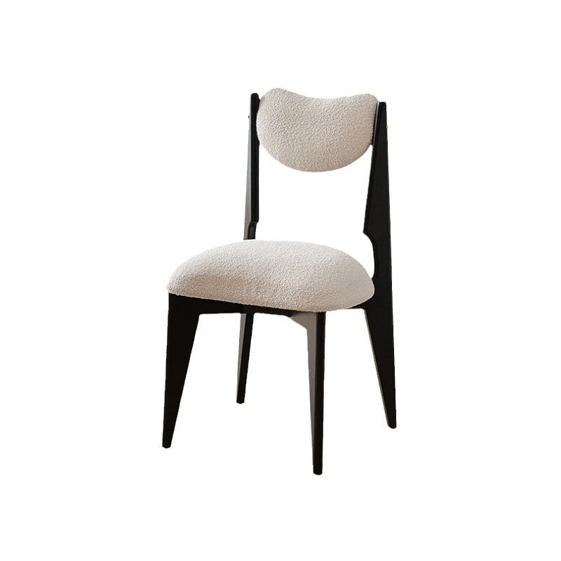 Modern Minimalist Square Wood Velvet Dining Chair Backrest Armless For Dining Room