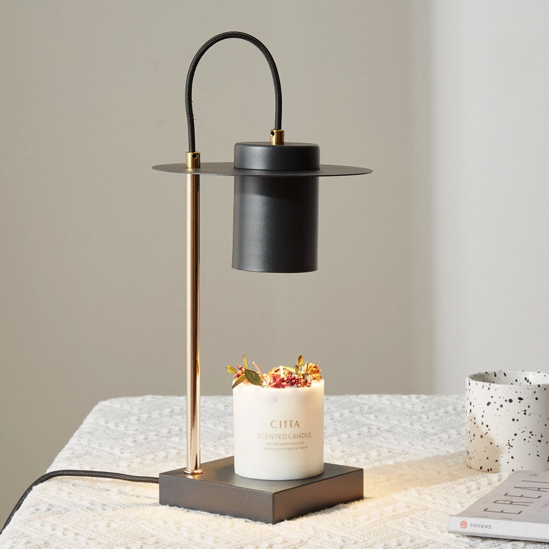 Modern Minimalist Wrought Iron Cylinder 1-Light Melting Wax Table Lamp For Bedroom