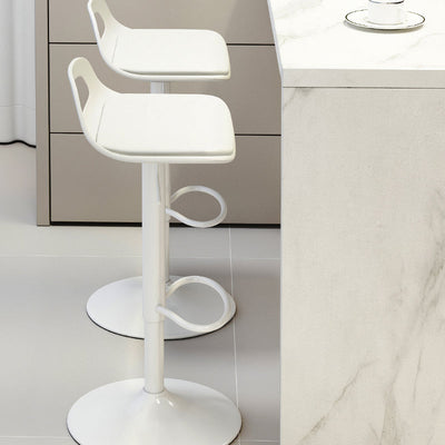 Modern Minimalist Square PP Plastic Metal Bar Stool Low Backrest For Dining Room