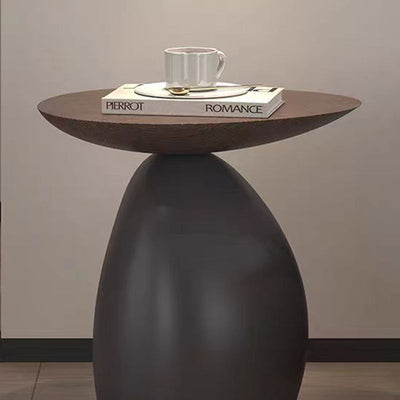 Contemporary Simplicity Geometric Round Resin Coffee Table For Living Room