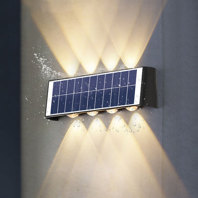 Modern Simplicity Solar Waterproof Rectangular ABS PMMA LED Wall Sconce Lamp For Outdoor Patio