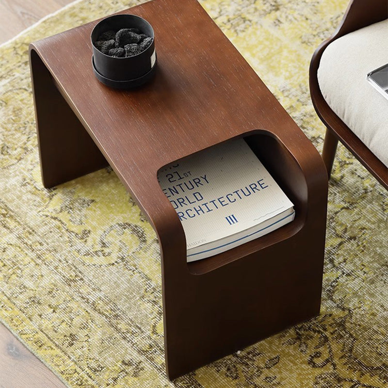 Modern Minimalist Rectangular Solid Wood End Table Storage For Living Room