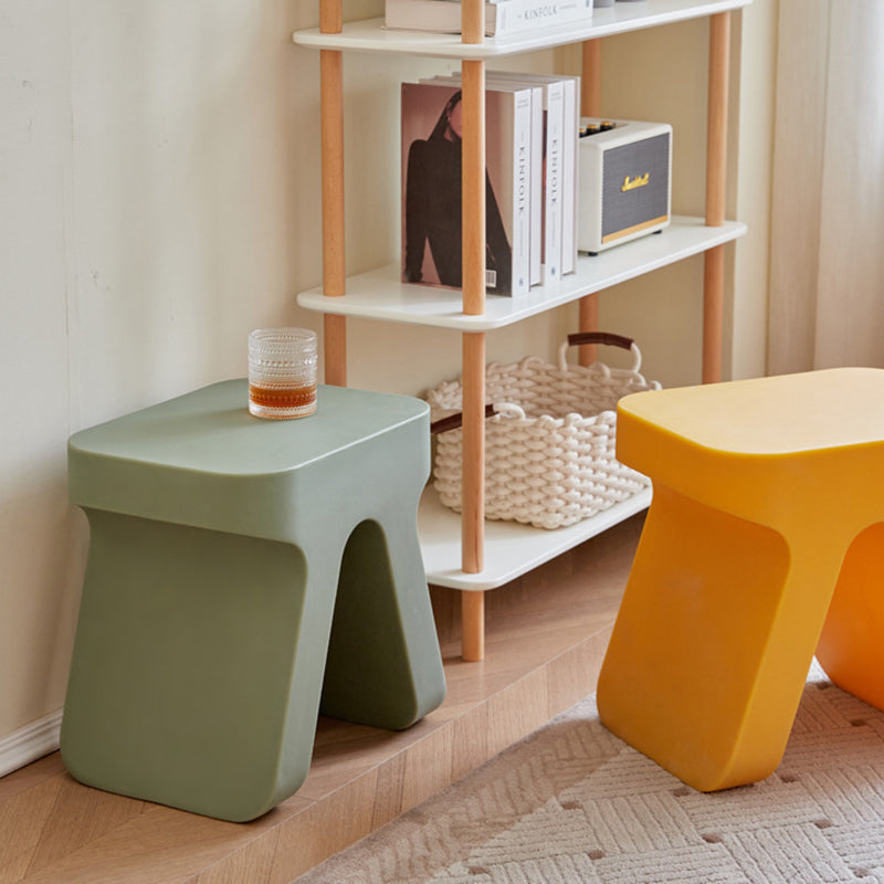 Modern Minimalist Rectangular PE Plastic Low Stool For Living Room