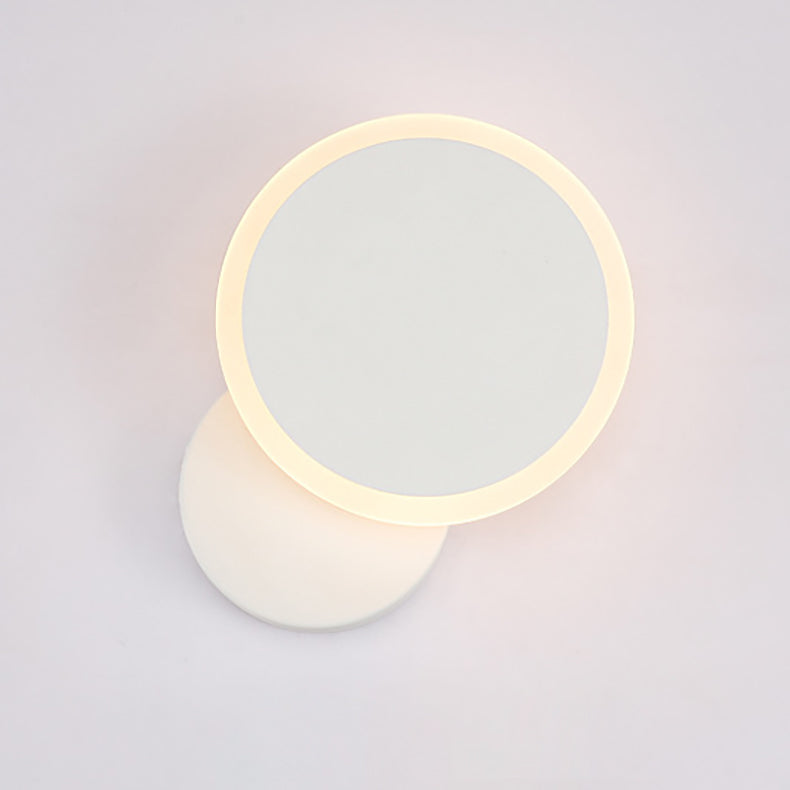 Modern Simplicity Rotatable Round Iron Acrylic LED Wall Sconce Lamp For Bedroom