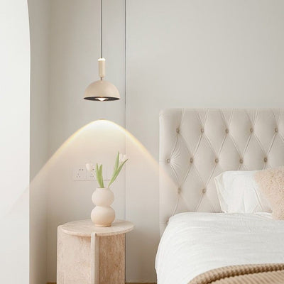 Modern Minimalist Round Dome Aluminum Acrylic LED Pendant Light For Bedroom