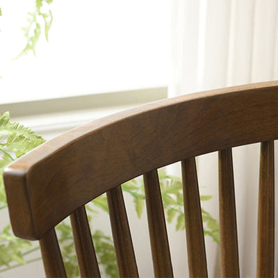 Traditional Japanese Rectangular Back Solid Wood Dining Chair Backrest For Dining Room