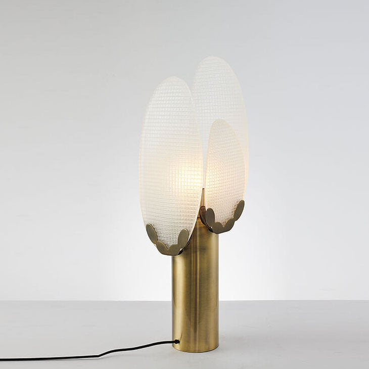 Lampe de table à 1 lumière, en feuille de verre ovale transparente, créative et moderne, avec base en fer 