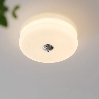 Modern Minimalist Round Iron Glass LED Flush Mount Ceiling Light For Living Room