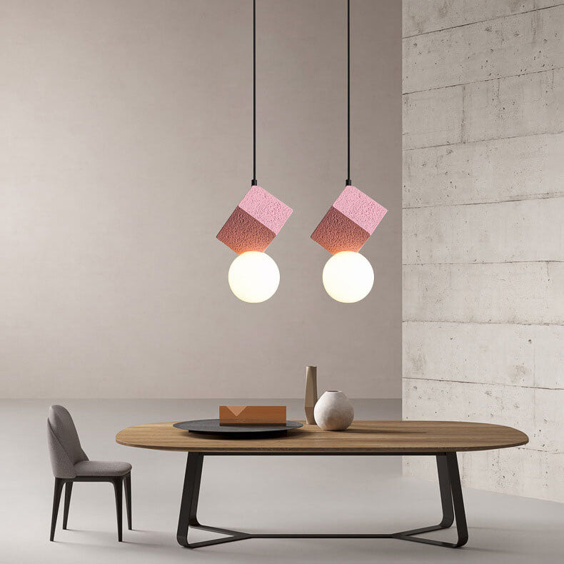 Nordic Minimalist Solid Color Resin 1-Light Pendant Light