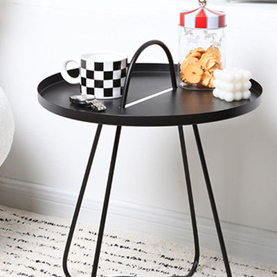 Modern Minimalist Round Metal Coffee Table For Living Room