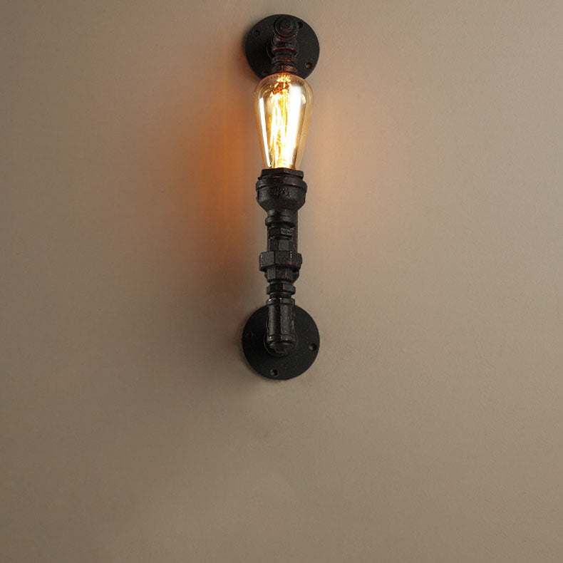 Traditional Colonial Water Pipe Metal 1-Light Wall Sconce Lamp For Bedroom