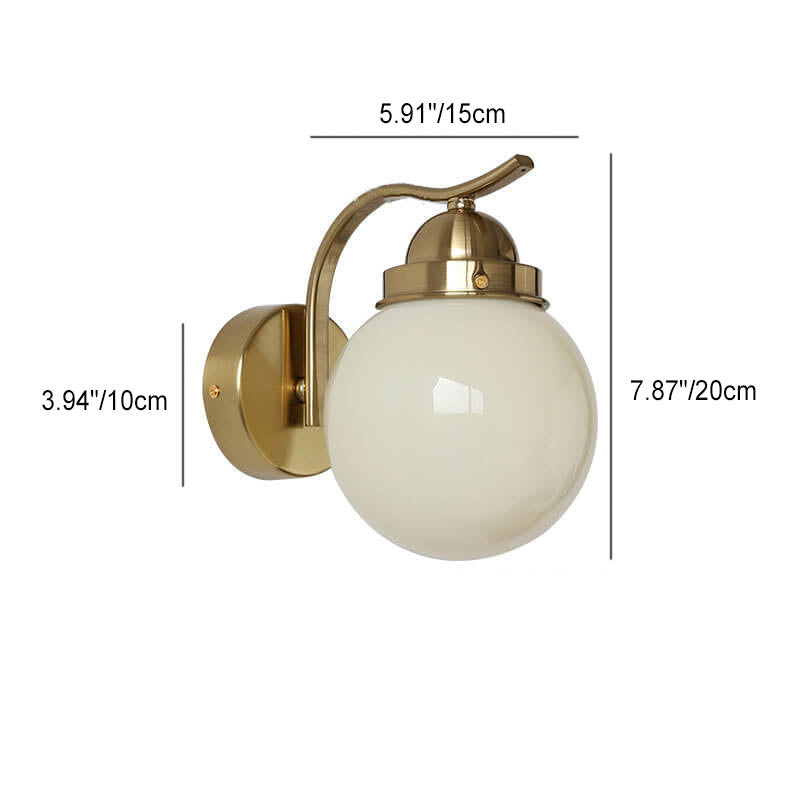 Modern Simplicity Glass Ball 1-Light Wall Sconce Lamp For Living Room