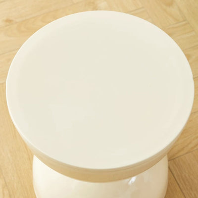 Contemporary Scandinavian Round Hourglass Shape Plastic Footstool Backless Armless For Entryways