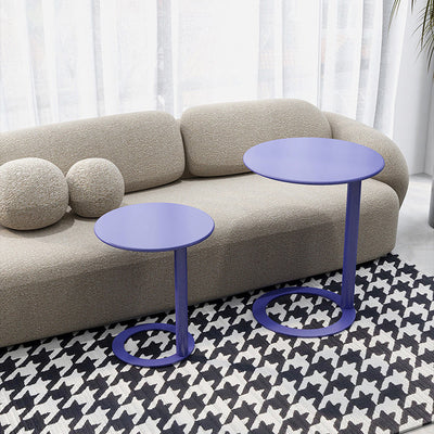 Modern Minimalist Round Metal End Table For Living Room